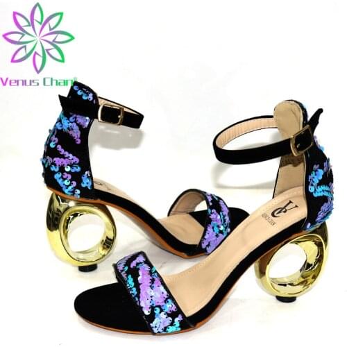 Special Arrivals Wedding blue Nigerian Shoe Without bag Pumps Super High Heels Italian Women Wedding for Party