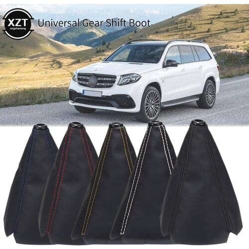 16mm Universal Car Gear Shift Collars Covers Suede PU Leather Gear Stick Shift Shifter Knob Cover Boot Gaiter