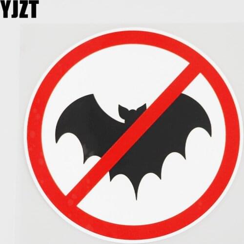 YJZT 12.3CMX12.3CM Bats Are Forbidden Here PVC Decal Cartoon Pattern Car Sticker 11B-0208
