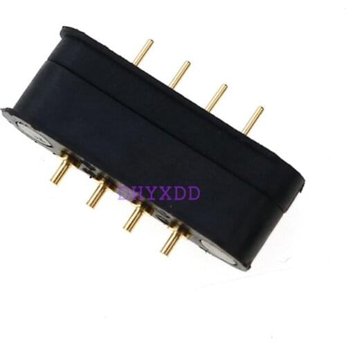 1Pair Spring Loaded Header Male Female 4 Pins 3 MM Grid Strip Straight Through Hole 180 Degree 2A 36V DC Magnetic Pogo Pin