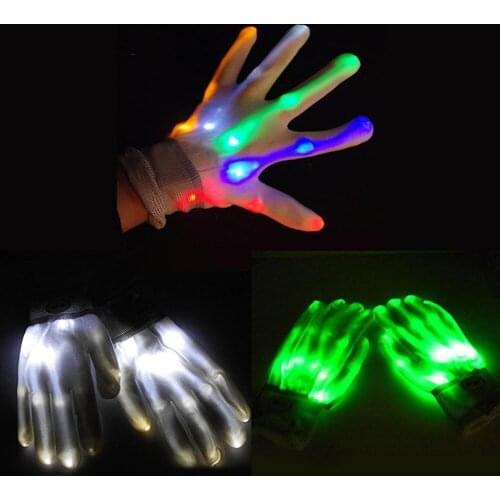 1pc Novelty Kid LED Flashing Glove Light Up Finger Tip Lighting Toys Glow In The Dark Toys For Children Party Toy