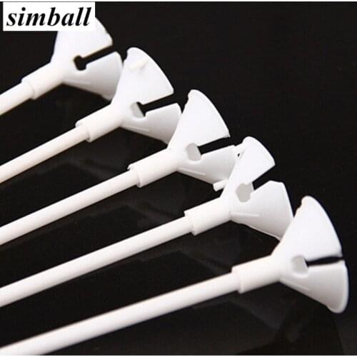 10sets/lot 32cm Latex Balloons Stick White PVC Rods For Supplies Balloons Holder Sticks With Cup Party Decoration Accessories