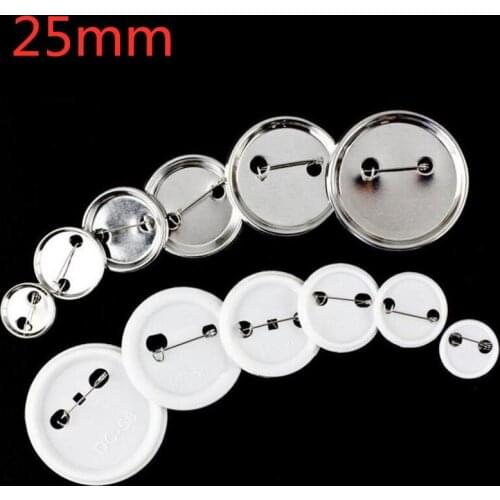 100 Pcs/Set 25mm Metal Badge Custom DIY Blank Badge Supplies Accessories Stainless Steel Brooch Base Holder Brooch Holder