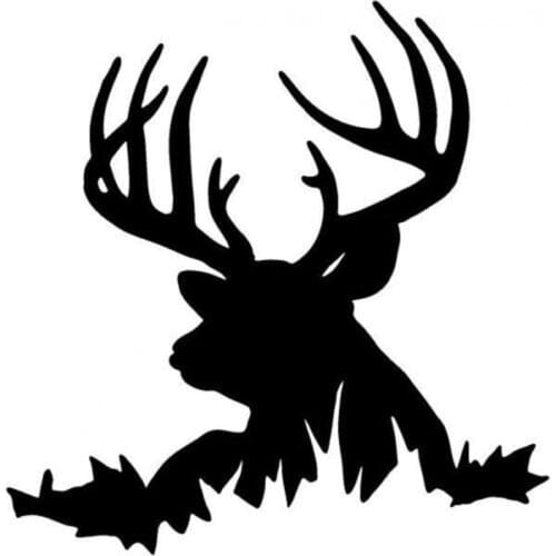 14.9*15.2CM Deer in Grass Car Stickers Hunting Animal Vinyl Car Styling Decals Accessories Black/Silver C9-1829