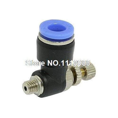 2 Pcs 6mm One Touch Fitting 5mm Thread Pneumatic Speed Controller Air Valve