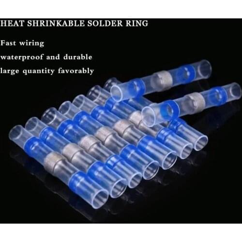 20pcs Waterproof Heat Shrinkable Tube Terminal Blocks Solder Seal Wire Butt Connectors Splice Electrical Wire Terminals Box Spot