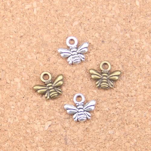 60pcs Charms bee 10x11mm Antique Pendants,Vintage Tibetan Silver Jewelry,DIY for bracelet necklace