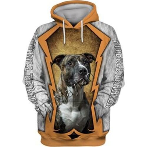 2021 Fashion Animal Pit Bull 3D Printed Hoodie Men Women Casual Pet Dog Designs Hooded Oversized Hooded Coat Drop Shipping WQ-67