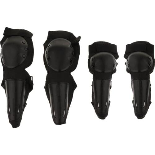 4Pieces Adult Elbow Knee Shin Guard Pads Protector for Motorcycle Bike Cycling