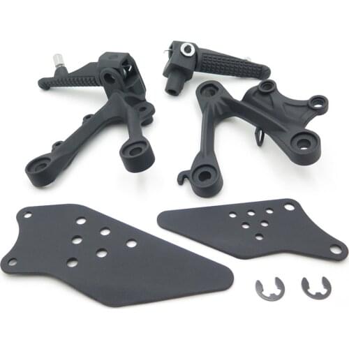 Aftermarket free shipping motorcycle parts Front Rider Foot Rest Pegs Brackets For 2009-2011 Kawasaki ZX-6R BLACK