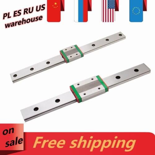 Free deliver miniature linear guides MGN9 MGN12 MGN15 100 150 200 250 300 350 400 450 500 550mm + MGN15C / MGN15H slide carriage