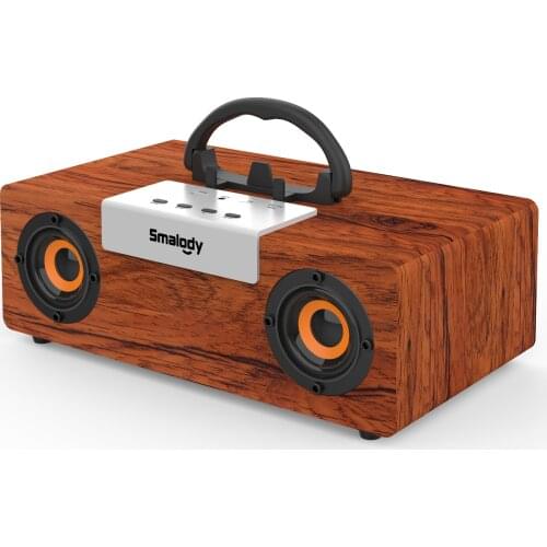 Smalody shock bass bluetooth speaker 40W high power bass portable wooden bluetooth wireless speaker TWS stereo subwoofer radio