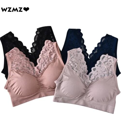 Bras For Women Plus Size Seamless Wire Free Bra Breathable Underwear Push Up Lingerie With Padded Sexy Lace Beauty Back Bralette