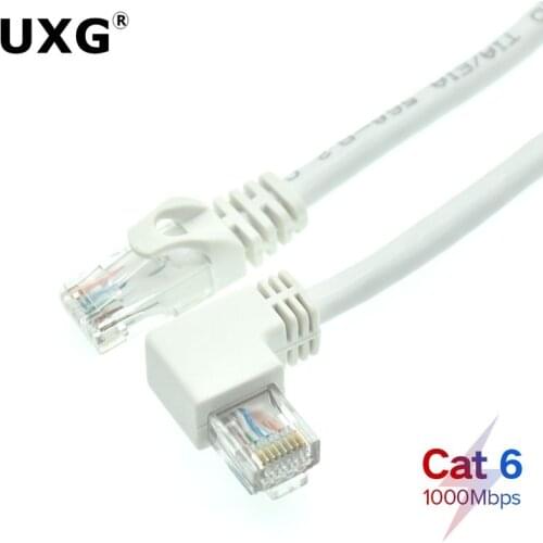 Cat 6e RJ45 cable CAT6 8pin UTP Side Angled L Shape RJ45 Patch Cord Shape Ethernet Cable 6e Lan Short Cable Gigabit CAT6 Elbow
