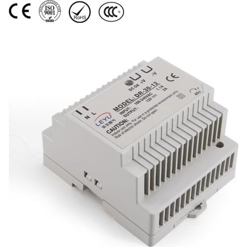 CE RoHS hot sell low price high stability 30w 24v single output universal AC input din rail power supply 1.5A