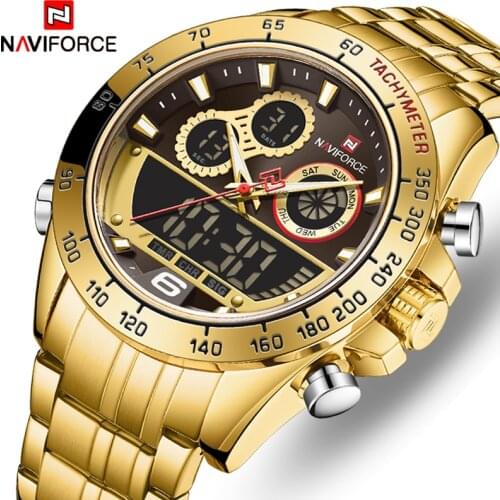 Men Watch NAVIFORCE Top Brand Luxury Mens Quartz Gold Watches Men Sports Waterproof Man Wrist Watch Chronograph Male Clockes