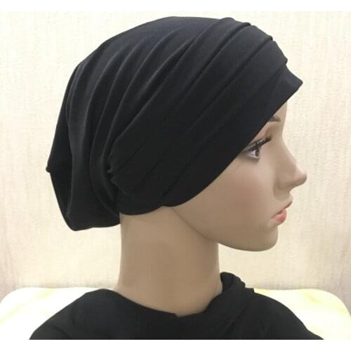 Women Breathe Hat New Womens Hijabs Turban Elastic Cloth Head Cap Hat Ladies Hair Accessories Muslim Scarf Cap