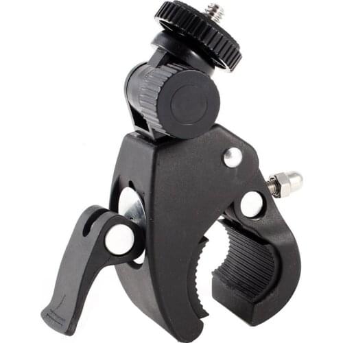 Gosear 180 Degree Rotate Camera Bike Bicycle Handlebar Holder 1/4 Screw Clamp Mount Bracket Adapter Tripods Clip for DSLR Camera