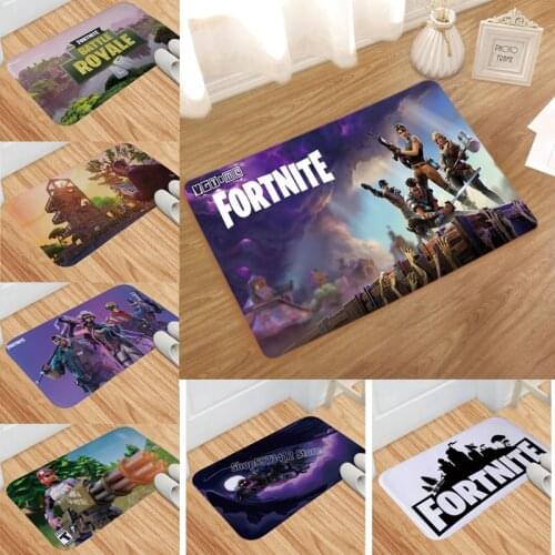 Fortress night Flannel Door Mat fortnites bath rugs Household Door Kitchen Absorbent Mat Fortress Night Bathroom Non-Slip Mat