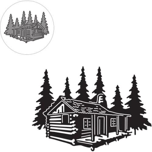 Small Village Trees Metal Cutting Dies Stencil for DIY Craft Paper Cards Scrapbooking Making Template 2021 New