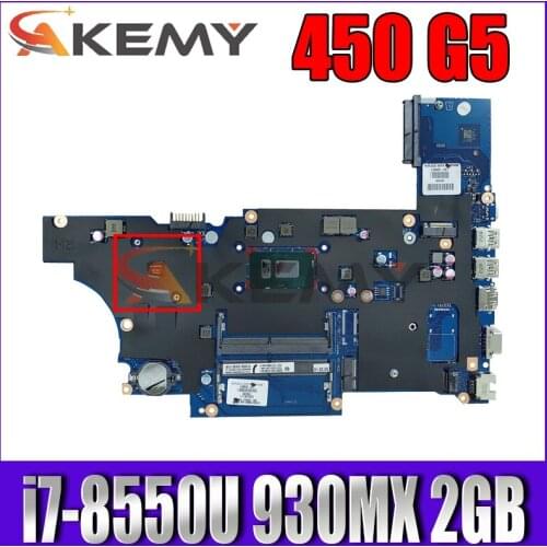 For HP ProBook 450 G5 Laptop Motherboard With SR3LC i7-8550u 930MX 2GB L00825-601 L00825-001 DA0X8CMB6E0 100% Tested Fast Ship