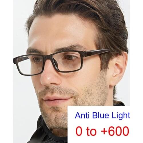 Blue Light Blocking Man Reading Glasses Filter Harmful Rays Computer Screen Retro Square Presbyopia Magnifier Glasses Lesebrille