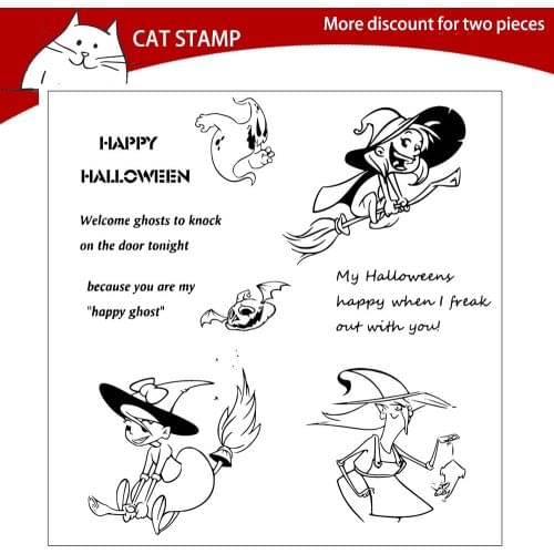 Naughty Little Witch Clear Stamps For Scrapbooking Card Making Photo Album Silicone Stamp DIY Decorative Crafts