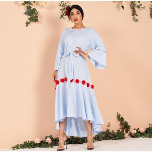 New Products for Autumn and Winter Ladies Elegant Cascading Lotus Leaf Sleeves Hit Color Rose Flower Fishtail Long Womens Dress