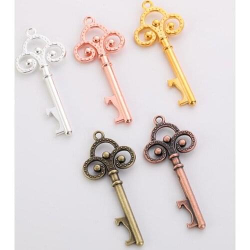 Key Shaped Bottle Opener Keychain Shaped Zinc Alloy DIY Retro Color Key Ring Beer Bottle Opener Unique Key bottle opener new gif