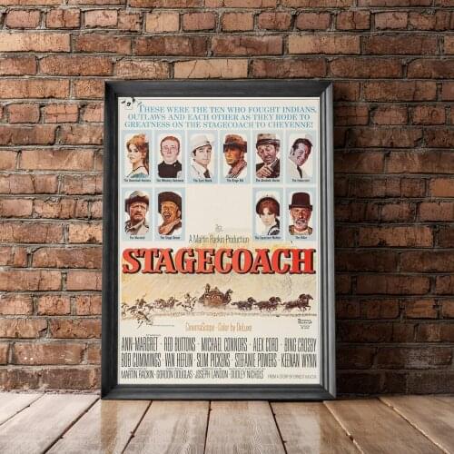 Stagecoach (1939) Poster Western Film Wall Decor Claire Trevor John Wayne Andy Devine Art Gift