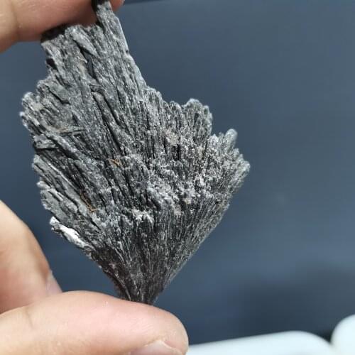 Natural Tourmaline Feather Rough Stone Electroplated Blue Crystal Minerals Home Decoration