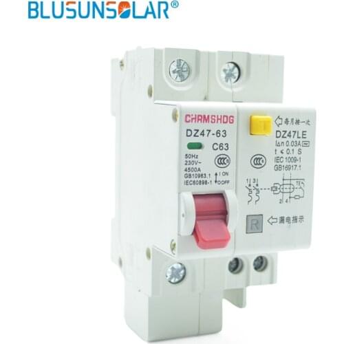 RCBO SOLARB 230V 1P+N Residual current Circuit breaker with over and short current Leakage protection breaker