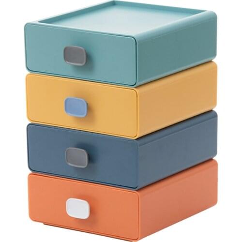 Stackable Storage Drawers, Desktop Stacking Drawers Multicolor Storage Containers with Drawers for Countertop Jewelry Makeups