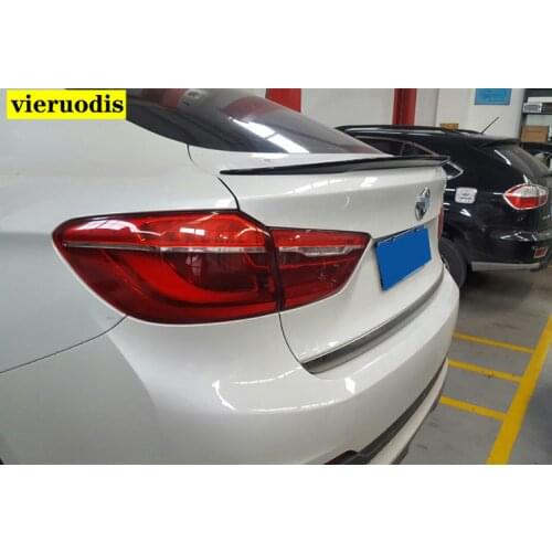 Car Styling ABS Plastic Material Unpainted Color Rear Trunk Wing Boot Lip Roof Spoiler Auto Part Fit For BMW F16 X6 2015 2016