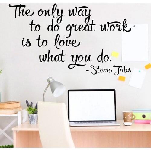 Steve Jobs Quotes Wall Decals Modern Company Culture Vinyl Gym Office Window Wall Door Removable Stickers Art Decoration Z297