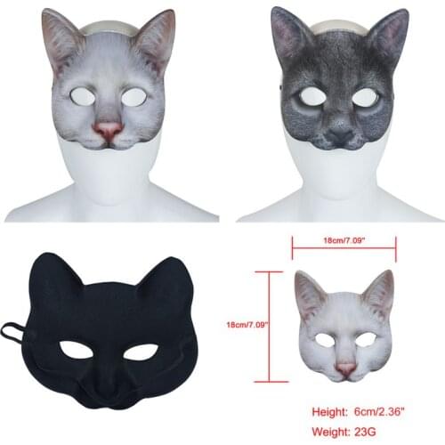 Face Foxes Cat Scary Mask Comic Japanese Kitsune Cosplay Mask Halloween Playing Props Furry Animal Adult Costume 2020