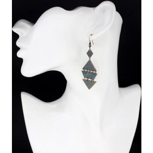 Creativity Unique Triangle Splicing Rhombus Pendientes Kolczyki Brincos Earings Female Earrings Classical Accessories