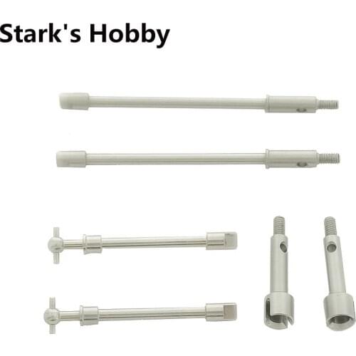 1Pair Stainless Steel Front and Rear CVD Dogdone Drive Shafts for 1/24 Axial SCX24 90081 RC Crawler Car Model Upgrade Parts