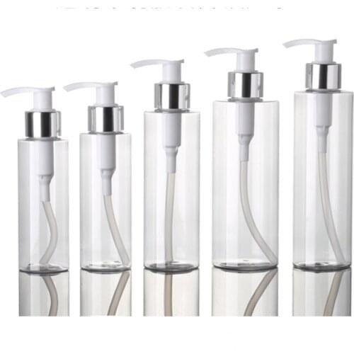 12pcs/lot 100ml 120ML 150ML Empty Refillable Lotion Bottle With Pump For Shampoo Cosmetic Travel Package 200ML 250ML