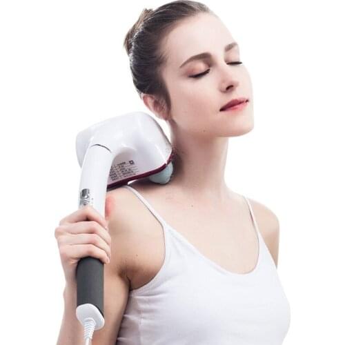 2 Massage Heads Charging Electric Body Massage Hammer Red Light Vibration Back Cervical Massage Stick Health Care Relieve Pain