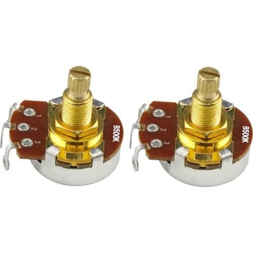 NEW 2pcs Long Split Shaft Guitar Potentiometers Pots Volume Tone Control Gold Guitar Accessories -A250K/B250K/A500K/B500K Choose