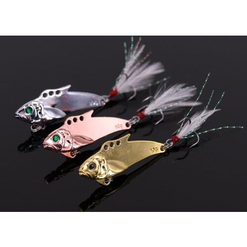 3.2cm 7.2g Fishing Lure Metal VIB Baits Hard Metal Silver/Gold/Pink Spinner Spoon Bass Baits Fishing Tackle