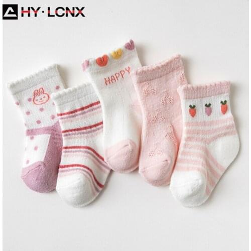 5 Pairs/Lot Baby Socks For Summer Cartoon Rabbit Animal Soft Cotton Kids Girl Newborn Breathable Babies Girls Sock Fashion
