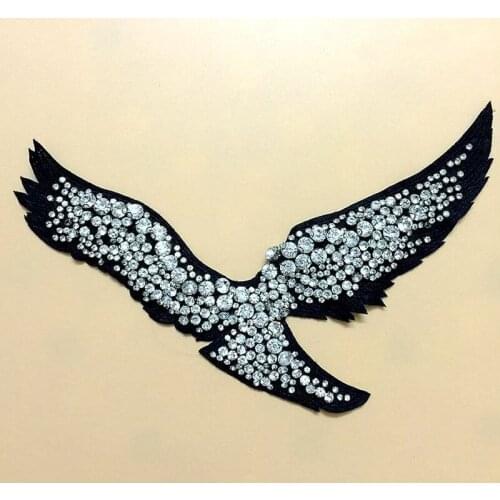 5PCS Crystal Rhinestone Eagle Fabric Patch Handmade Decoration DIY Clothing Bags Crafts Accessories Embellishment