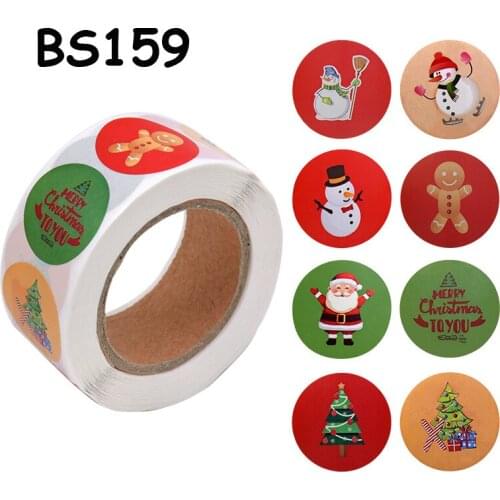 500pcs Merry Christmas Stickers Christmas Tree Elk Candy Bag Sealing Sticker Christmas Gifts Box Labels Decorations New Year