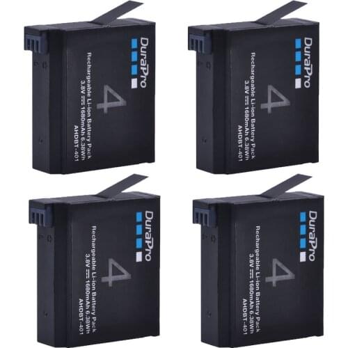 4pc 1680mAH AHDBT-401 AHDBT401 AHDBT 401 Gopro Hero 4 Digital Camera Battery for AHDBT401 GoPro Hero 4 HD Camera