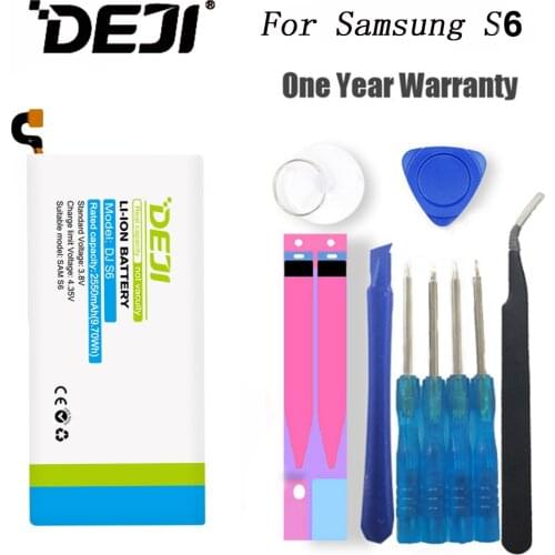 DEJI For SAMSUNG S6 Battery Real Capacity 2550mAh Internal Batarya Replacement With Free Tool Kit Suit for G9200/G9208/G9209