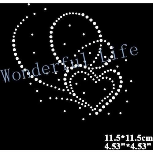 Free Shipping heart pattern heat transfer rhinestone Hotfix rhinestone Garment DIY accessories