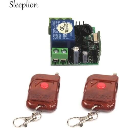 Sleeplion Smart Home 1 Ch Wireless Relay RF Remote Control Switch Transmitter DC 12V 10A MHz 433MHz Heterodyne Receiver