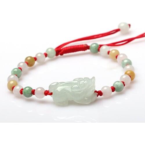 Genunine Myanmar jade bracelets bangle rope hand-carved jadite jade beads bracelet jade jewelry women real jade bracelets bangle